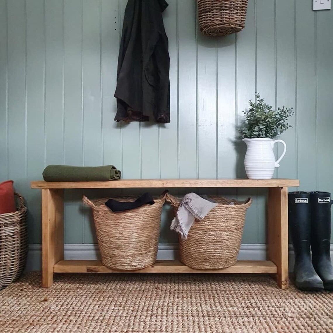 Rustic Reclaimed Wooden Bench / Hall Bench / Farmhouse Bench / | Etsy