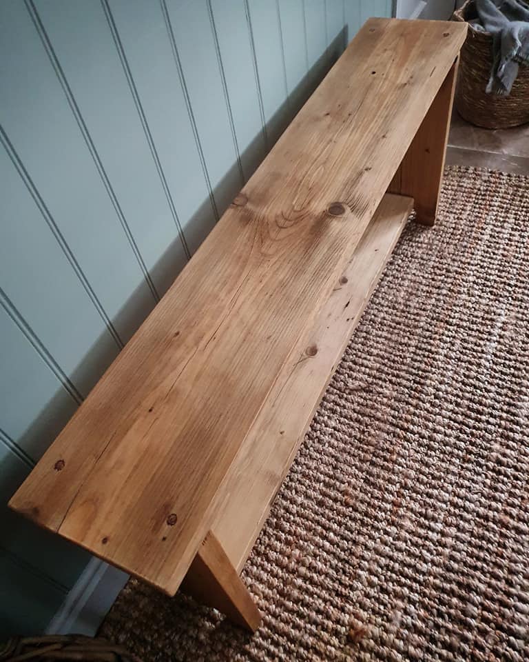 Rustic Reclaimed Wooden Bench / Hall Bench / Farmhouse Bench / - Etsy
