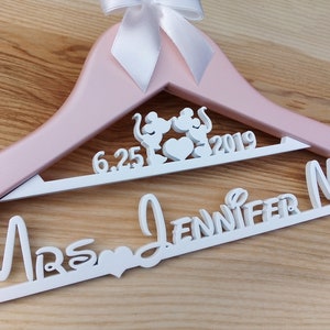 Mickey Bride Hanger, Mickey kiss, Mickey Wedding hanger, Mickey Bride Hanger, bridal hanger, bridesmaid cutom hanger, Mickey Wedding gift