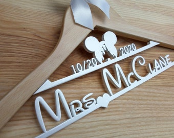 Mickey Bride Hanger, bridal hanger, Mickey Hanger, Mikki hanger, Mickey bridal hanger, Mickey mrs hanger, Mickey wedding gift, Mickey hanger