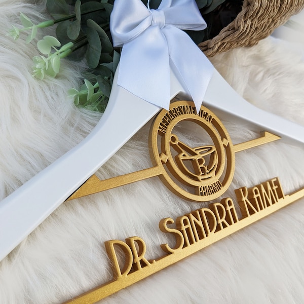 graduation Gift, Pharmacist Gift, White Coat Hanger, Gift for New Doctor, PharmD hanger, Rx hanger, first White Coat, Rx Gift, Pharmacy