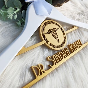 White Coat Hanger, Gift for New Doctor, Medical Student Gift, Christmas Gift for Med Student, Firs White Coat Hanger, First White Coat Gift