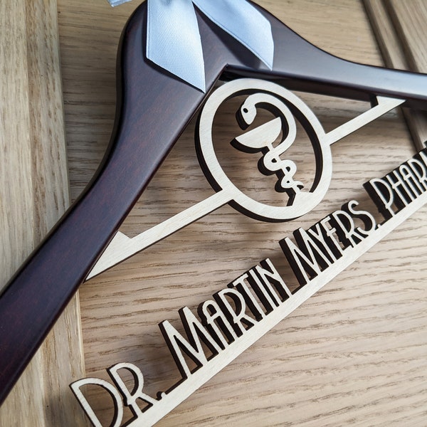 Pharmacist Gift, White Coat Hanger, Gift for New Doctor, Medical Student Gift, Pharmacy,  1st White Coat Hanger, First White Coat Gift