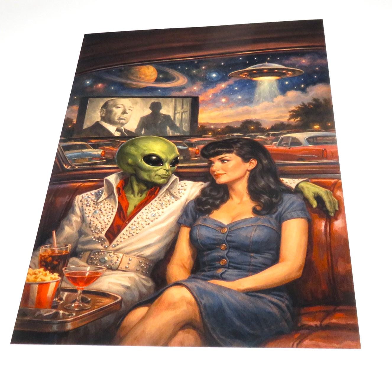 Retro Futuristic Alien Romance Art Print 11x14 - Etsy