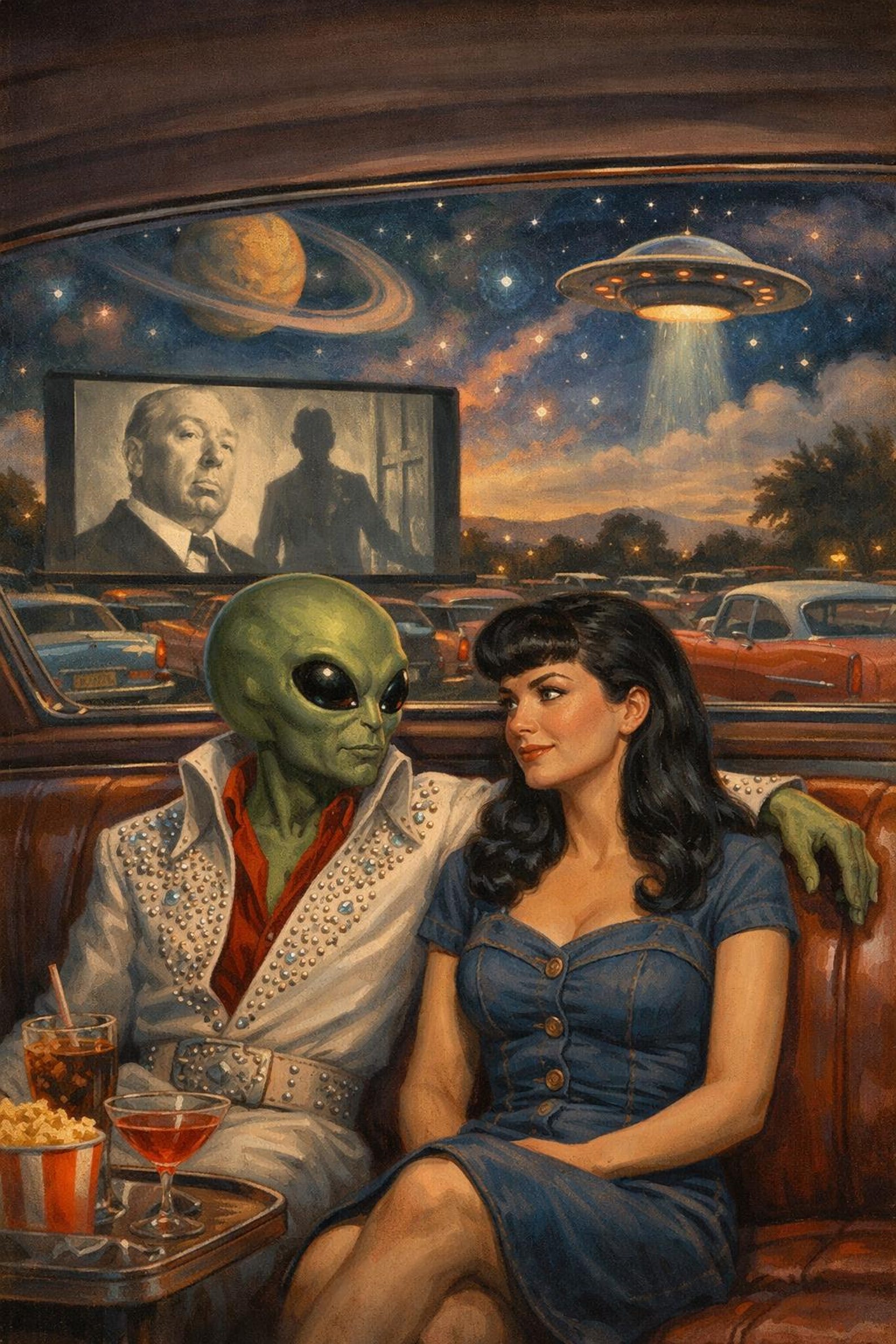 Retro Futuristic Alien Romance Art Print 11x14 - Etsy