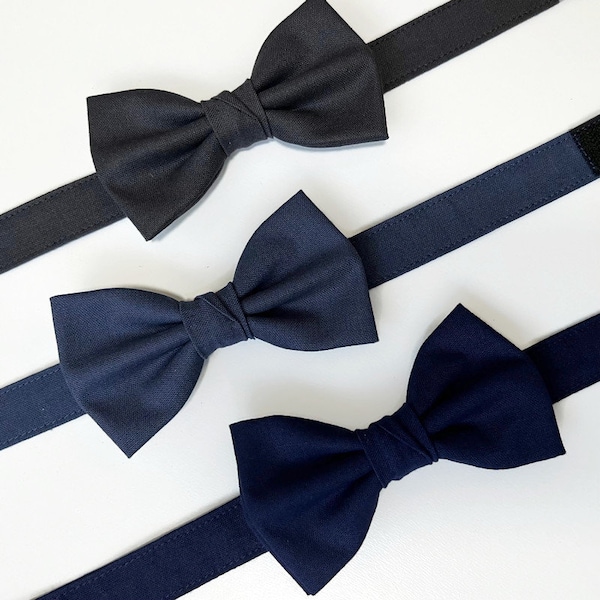 Dark blue grey bow tie wedding, dark grey blue bow tie formal accessories, mens bow tie groomsmen gift, pageboy bow tie ringbearer outfit