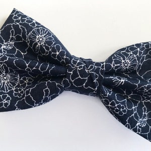 Navy & white patterned bow tie men, navy blue bow tie boys, mens bow tie navy blue, pre tied bow tie cotton, navy wedding bow tie groomsmen