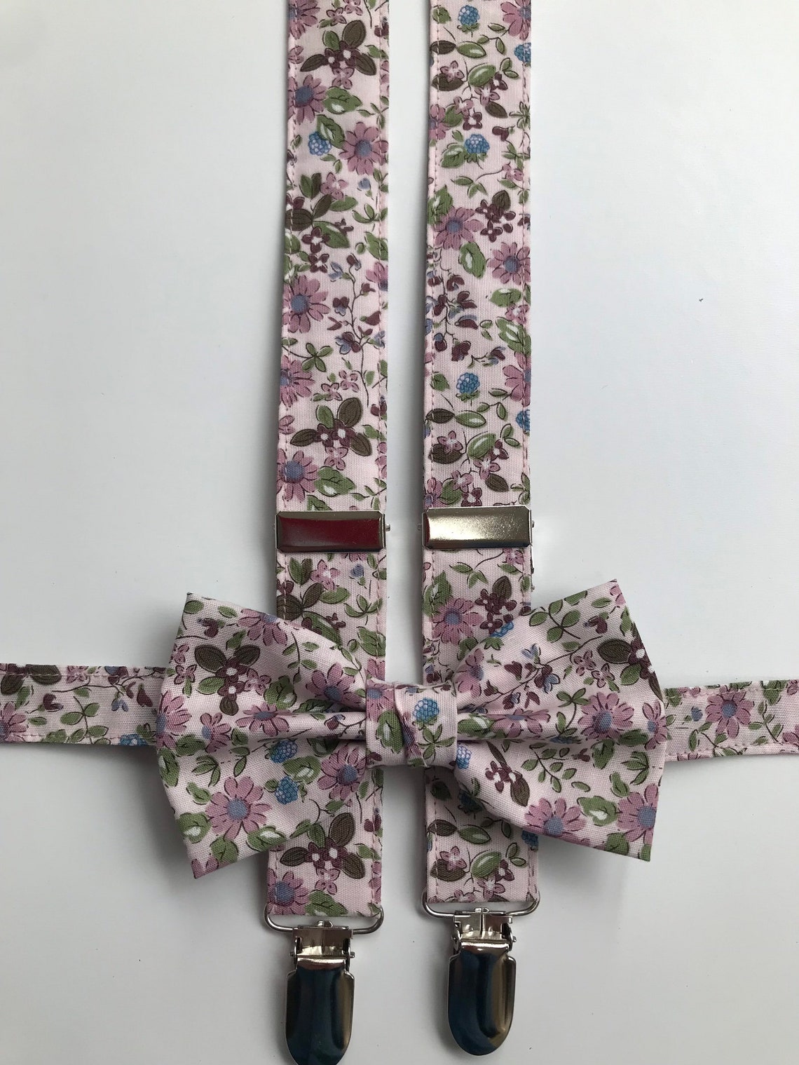 Floral Bow Tie Suspenders Floral Suspenders Bow Tie Unisex - Etsy