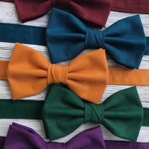 Jewel tone wedding bow ties groomsmen, bow ties to match jewel tone bridesmaid dresses, jewel tone bow ties men, groomsmen bow ties pre tied image 11