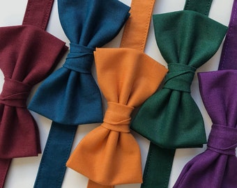 Jewel tone wedding bow ties groomsmen, bow ties to match jewel tone bridesmaid dresses, jewel tone bow ties men, groomsmen bow ties pre tied