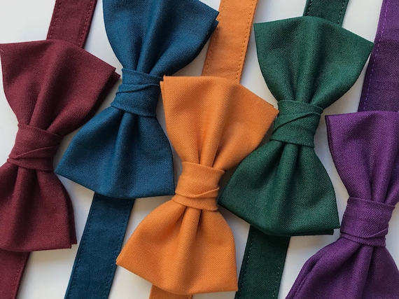 Jewel tone wedding bow ties groomsmen, bow ties to match jewel tone bridesmaid dresses, jewel tone bow ties men, groomsmen bow ties pre tied