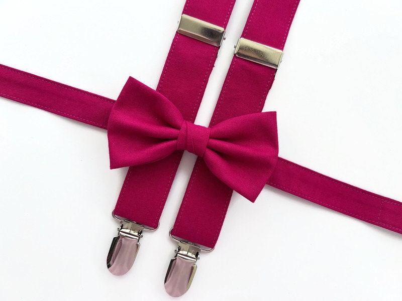 Fuschia bow tie and suspenders discount