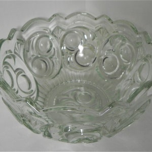 Large Antique Pressed Glass Fruit Bowl.