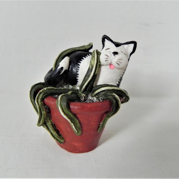 Collectable Colourbox Peter Fagan kat in een plantenpot.