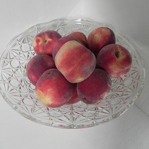 Late Victorian Pressed Glass Fruit Bowl With Pedestal. Daisy And Button Design