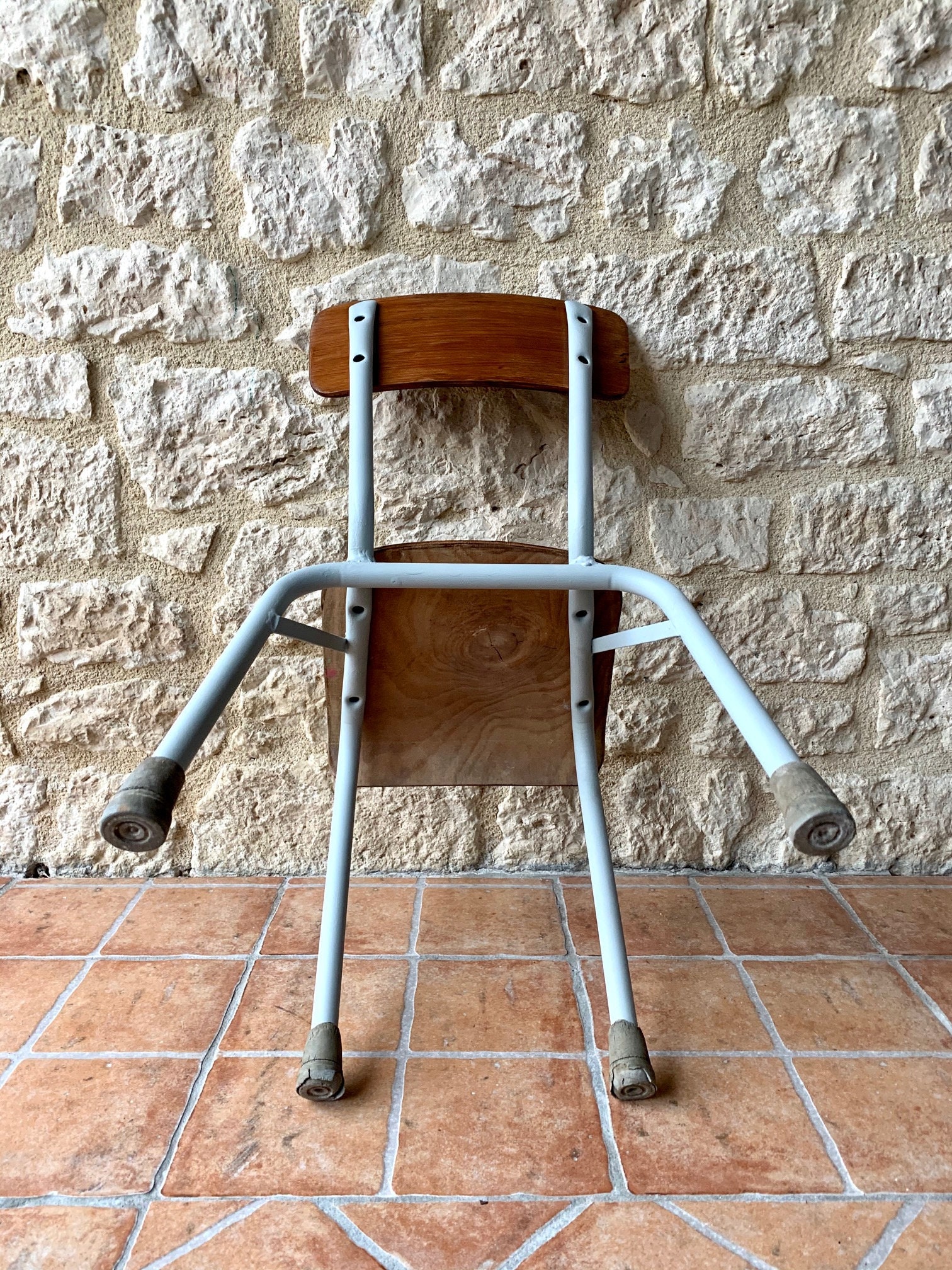 Mid-century, Vintage, Wood and Metal Children's School Chair