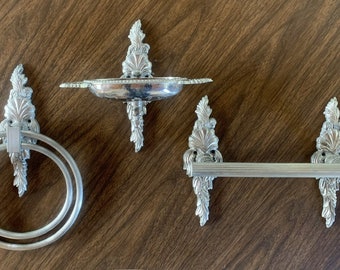 Bathroom Accessories Set Of 3, Vintage, Louis XV Style