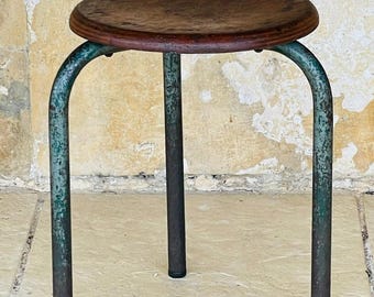 Mid-Century, Vintage Tripod Stool ,Jean Prouvé, 1940s