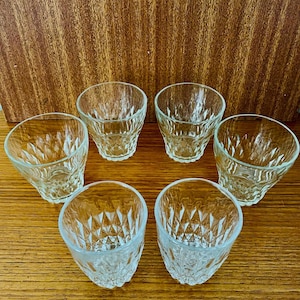 Vintage, Diamond Cut Water Glasses,  Vereco /Duralex ,France