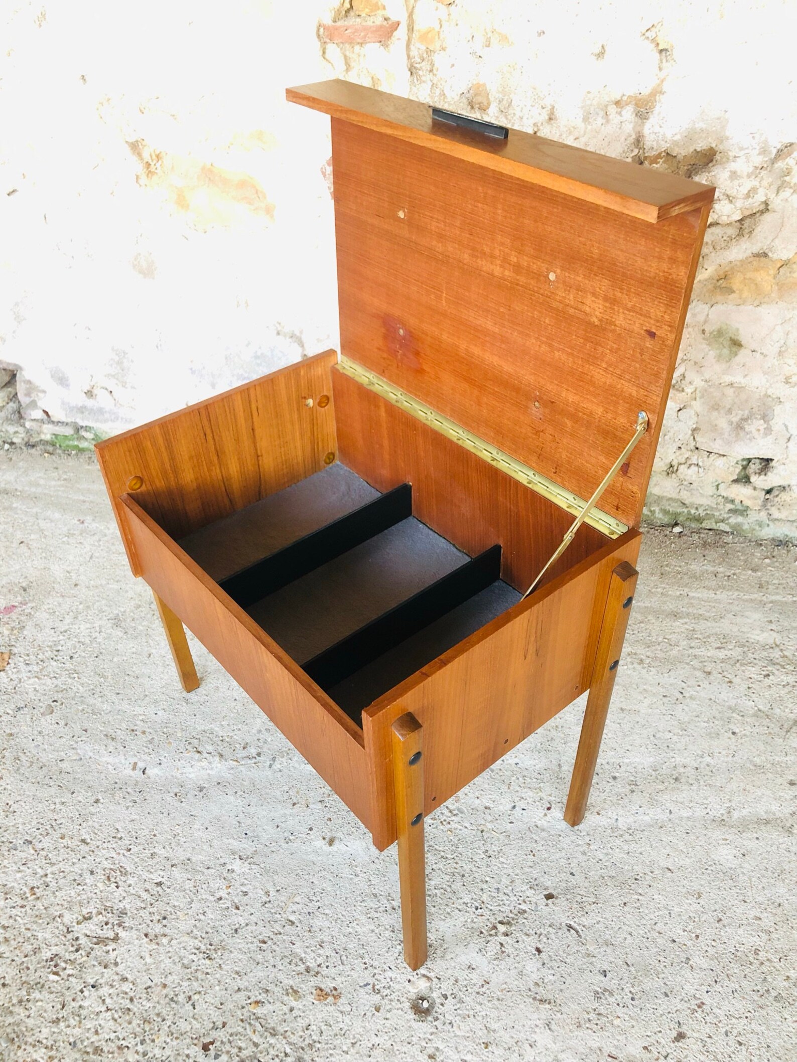 Midcentury Vintage Danish Teak Side Table/sewing Box With Etsy