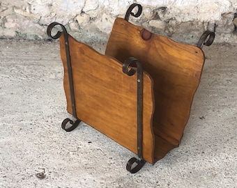 Rustic, Wood Magazine Rack, Circa 1950’s