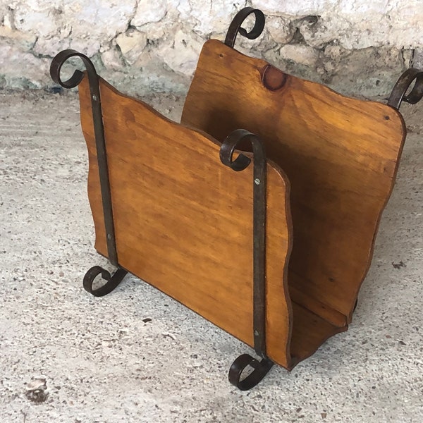 Rustic, Wood Magazine Rack, Circa 1950’s