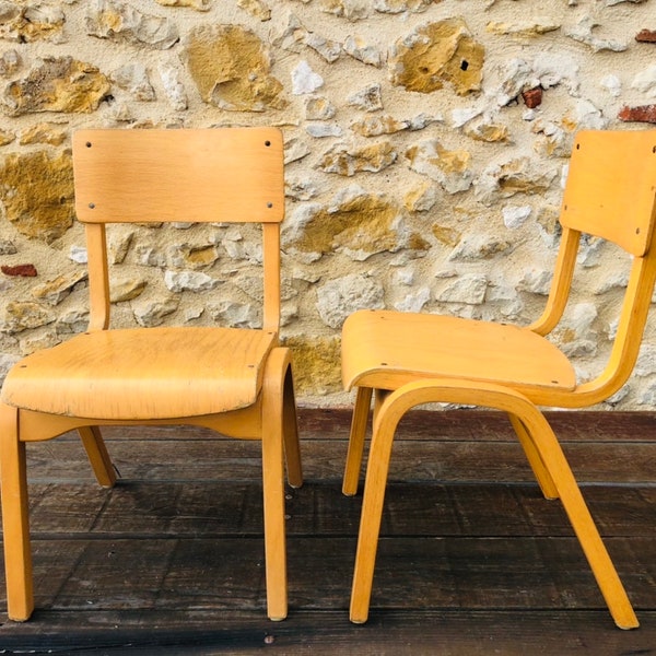 Set de 2 chaises pour enfant Baumann en bois courbé, mid-Century, vintage