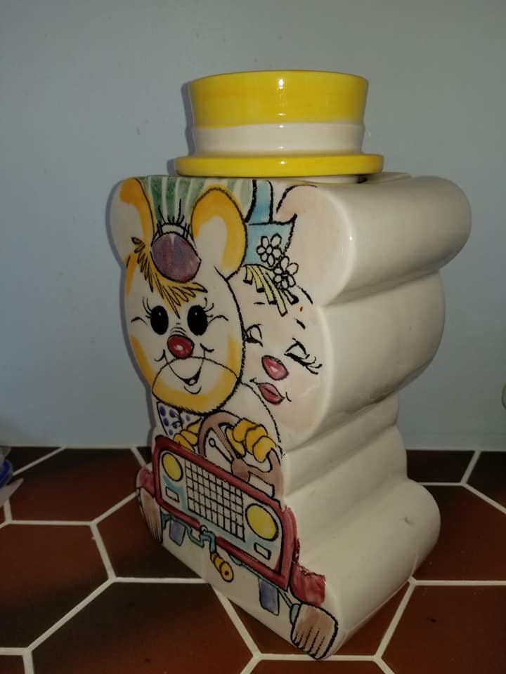 Cute mice riding in a car cookie jar Etsy