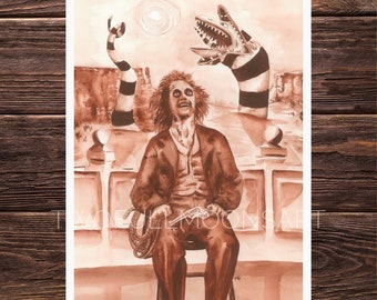 Western Beetlejuice print | Digital Download | painting spooky gift