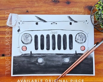Jeep painting | Digital Download | guy gift | wrangler print | Rubicon | jeep lover
