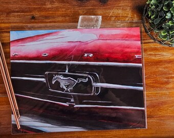 Mustang Art Print | Digital Download | Classic car art | Muscle Car | husband boyfriend son gift |