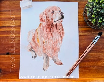 Golden Retriever Portrait | Digital Download | dog painting
