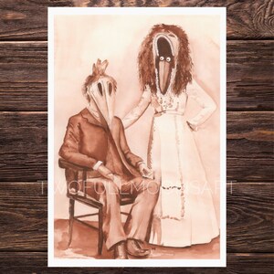 The Maitland&#39;s | Western Beetlejuice print | Digital Download | painting spooky gift