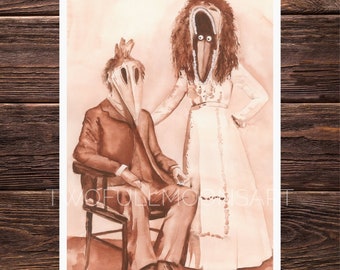 The Maitland's | Western Beetlejuice print | Digital Download | painting spooky gift