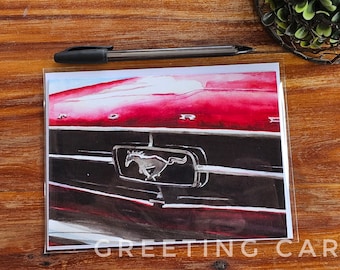 Mustang Card | Bifold Blank inside card | 5x7 with envelope any occasion