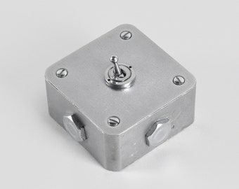 SURFLUX Galvanised 1 Gang Toggle Light Switch - 10AX - Surface Mounted for Steel Conduit