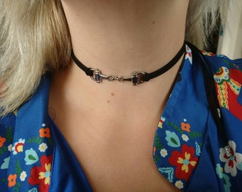 Adjustable Snaffle bit pendant choker necklace horse jewellery gift adjustable bracelet.