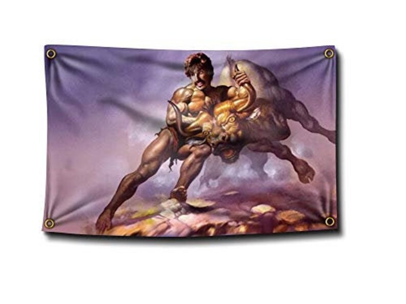 Bull by The Horns Dodgeball White Goodman Painting 3 x 5 Feet Etsy