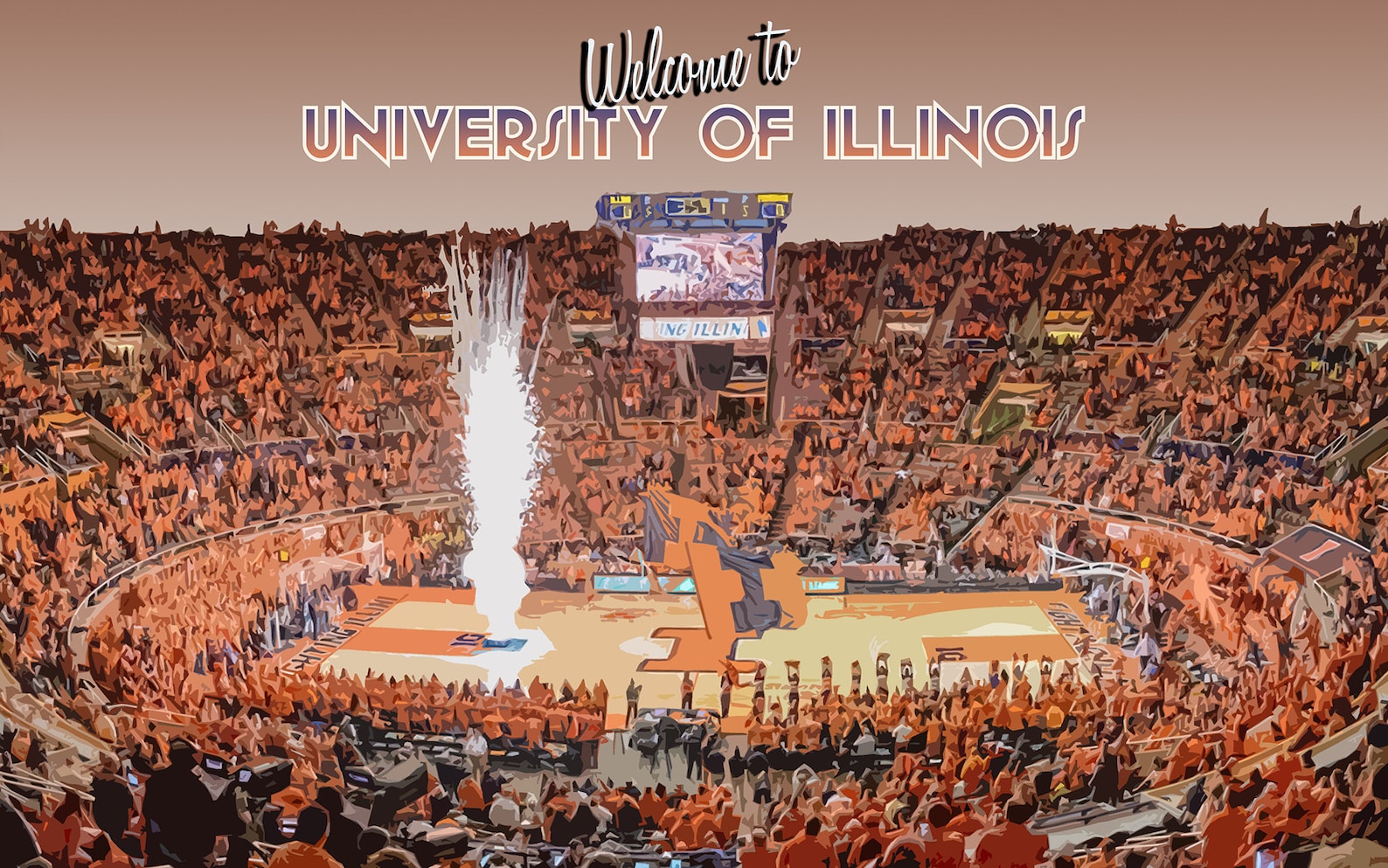 University of Illinois Basketball Arena Digital Print | Etsy