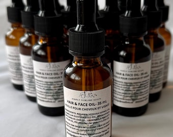 Vegan Argan & Camellia Seed Hair and Face Oil – Handmade, 35mL