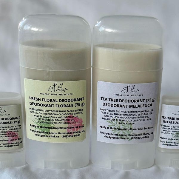 Natural Deodorant: Baking Soda-Free, Sensitive Skin Formula, Natural and Handmade in Halifax, Nova Scotia, Canada
