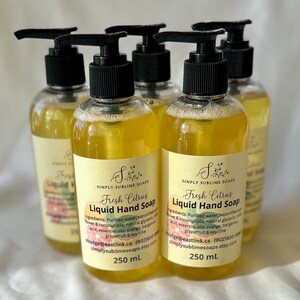 Natural liquid soap, liquid soap, vegan soap, moisturizing soap, Halifax soap, hand soap, citrus soap, Canada soap, mom gift, NS soap, soap image 7
