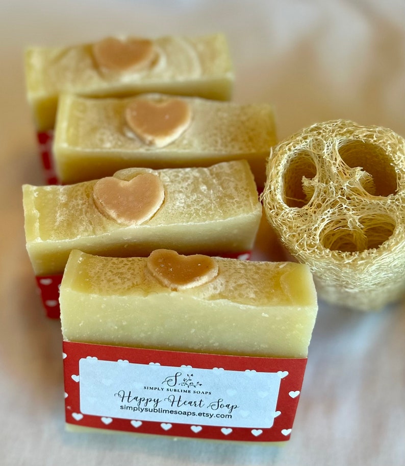 Happy Heart Soap, natural soap, essential oil soap, moisturizing soap, Halifax soap, Canada soap, vegan soap, mom gift, Nova Scotia soap image 9