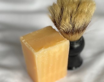 Lemongrass Shaving Soap Bar: Handmade with Kaolin Clay and Moisturizing Oils in Nova Scotia, Canada- Great for Both Men and Women