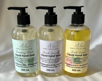 Natural liquid soap, liquid soap, vegan soap, moisturizing soap, Halifax soap, hand soap, citrus soap, Canada soap, mom gift, NS soap, soap