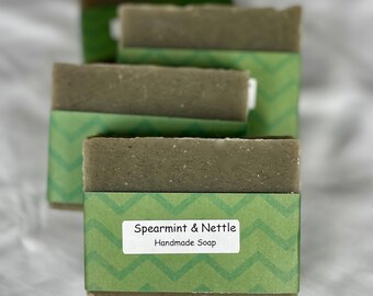 Spearmint & Nettle Soap, natural soap, essential oil soap, handmade soap, moisturizing soap, Halifax, Hubbards, nettle, spearmint soap