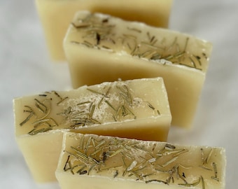 Handmade Rosemary Mint Soap: Natural Vegan Essential Oil Bar