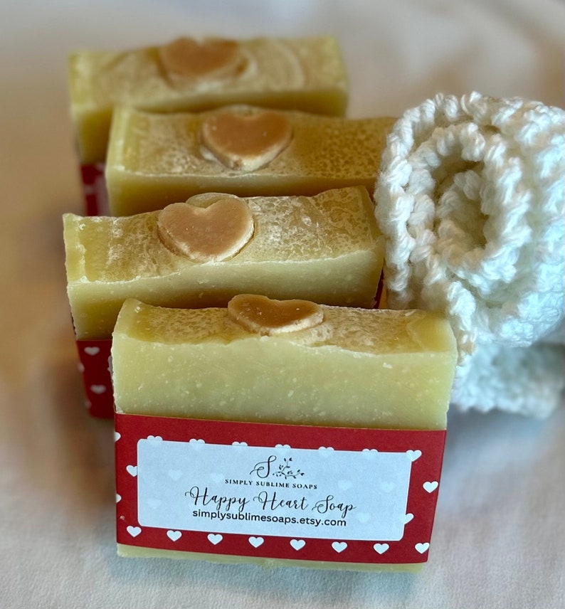 Happy Heart Soap, natural soap, essential oil soap, moisturizing soap, Halifax soap, Canada soap, vegan soap, mom gift, Nova Scotia soap image 3