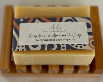 Grapefruit & Spearmint Goats' Milk Soap, shea butter soap, Canada soap, vegan soap, Halifax soap, NS soap, Nova Scotia soap, goats milk soap