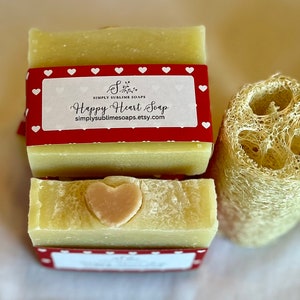 Happy Heart Soap, natural soap, essential oil soap, moisturizing soap, Halifax soap, Canada soap, vegan soap, mom gift, Nova Scotia soap image 2
